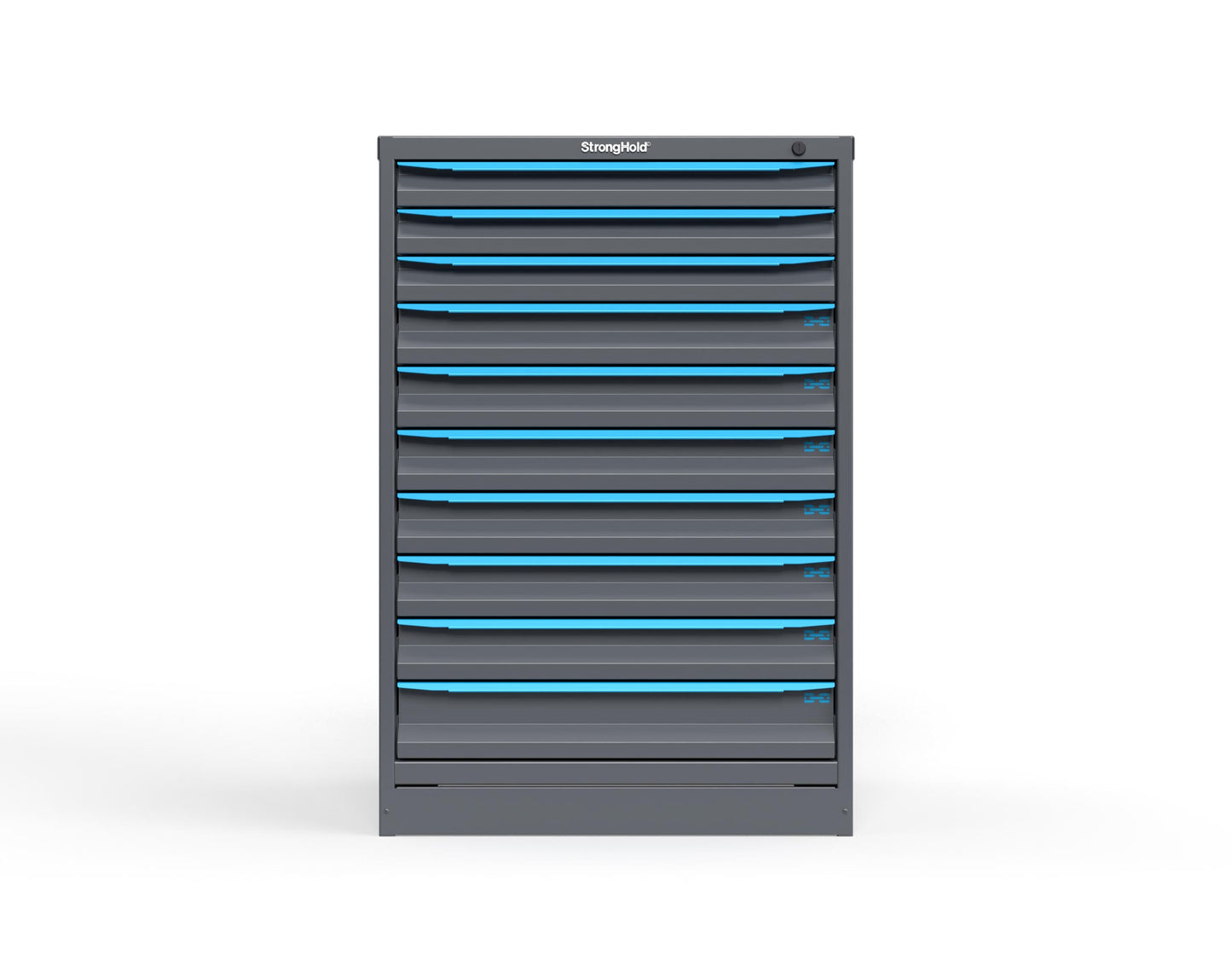 Modular Drawer 14 GA Storage Cabinet with 10 total drawers -2" Drawers x3, 3" Drawers x6, 4" Drawers x1 - 3" Integrated Legs - 30 In. W x 29 In. D x 44 In H. - S3044-PPDAS-1002FS-5012