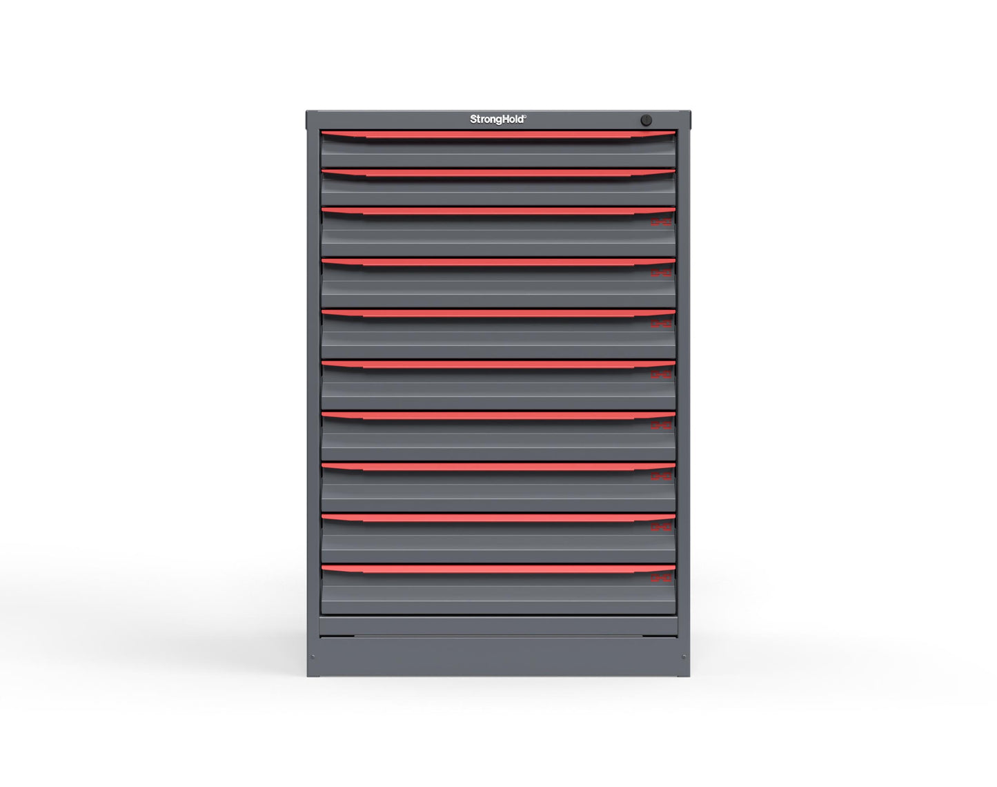 Modular Drawer 14 GA Storage Cabinet with 10 total drawers -2" Drawers x2, 3" Drawers x8 - 3" Integrated Legs - 30 In. W x 29 In. D x 44 In H. - S3044-PPDAS-1003DS-3001