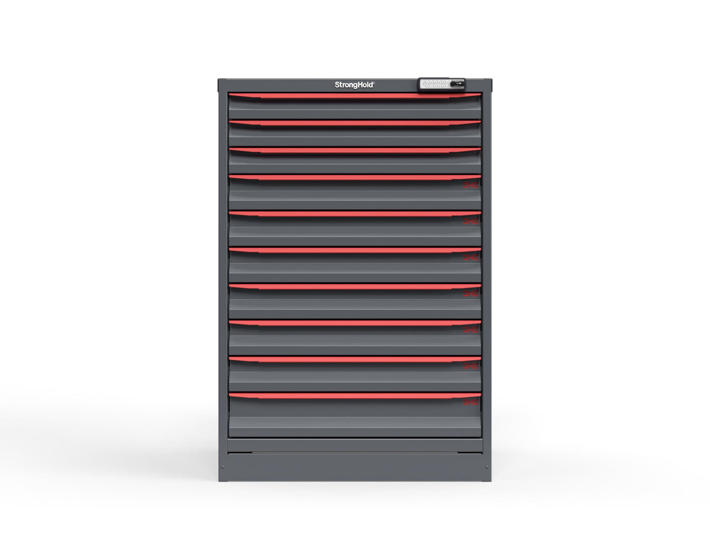 Modular Drawer 14 GA Storage Cabinet with 10 total drawers -2" Drawers x3, 3" Drawers x6, 4" Drawers x1 - 3" Integrated Legs - 30 In. W x 29 In. D x 44 In H. - S3044-PPRAS-1002DS-3001