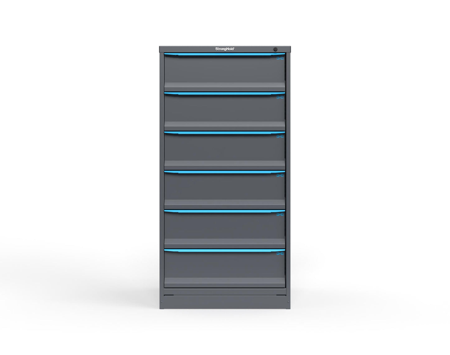 Modular Drawer 14 GA Storage Cabinet with 6 total drawers - 8" Drawers x6 - 3" Integrated Legs - 30 In. W x 29 In. D x 60 In H. - S3060-PPDAS-0604FS-5012