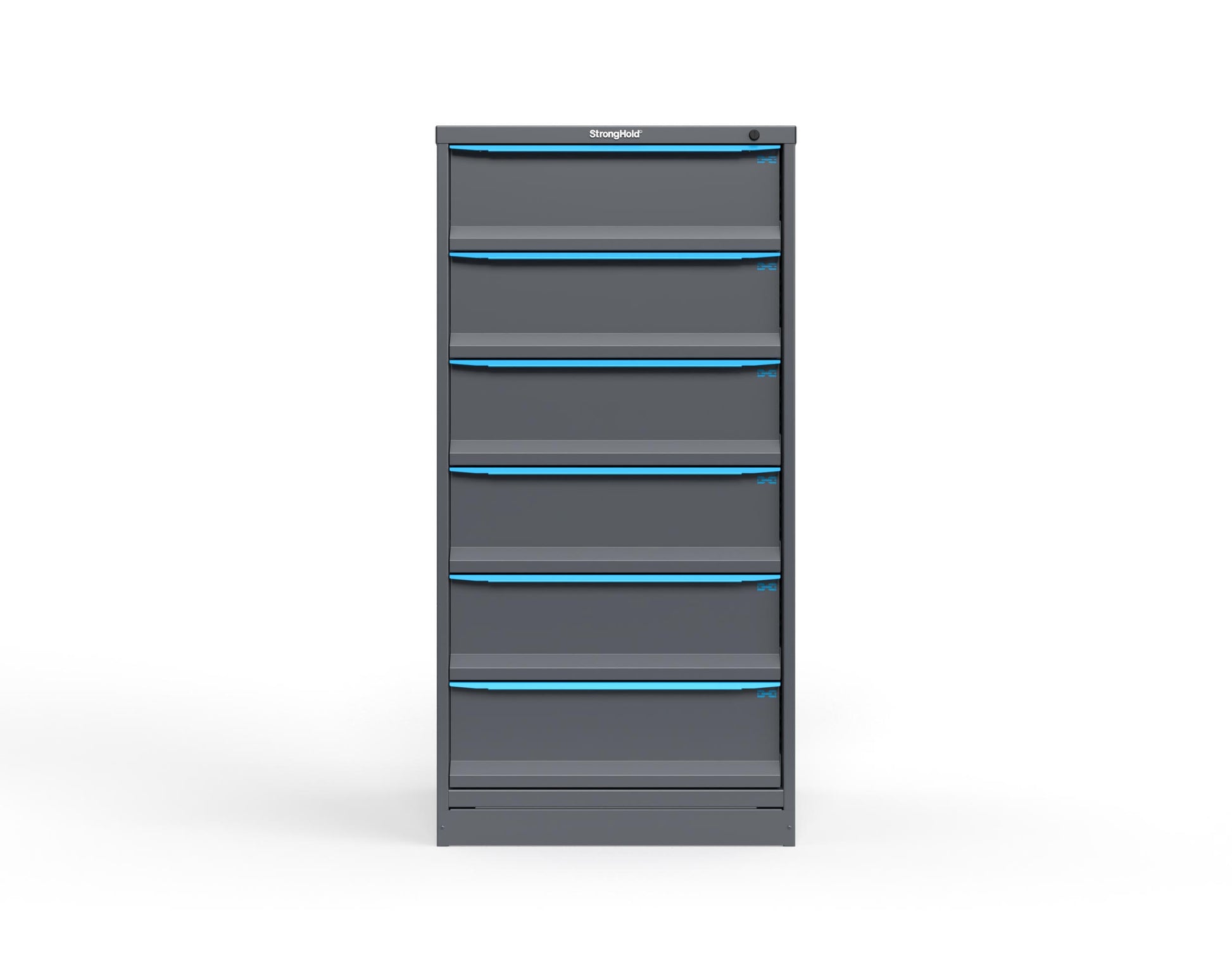 Modular Drawer 14 GA Storage Cabinet with 6 total drawers - 8" Drawers x6 - 3" Integrated Legs - 30 In. W x 29 In. D x 60 In H. - S3060-PPDAS-0604FS-5012