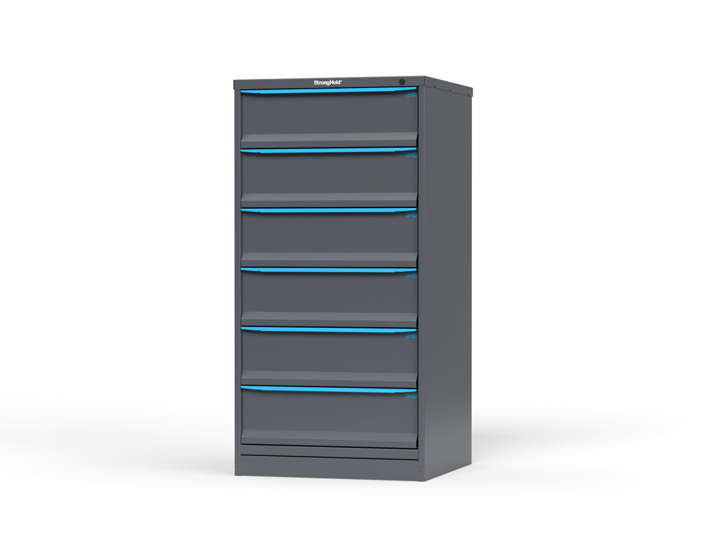 Modular Drawer 14 GA Storage Cabinet with 6 total drawers - 8" Drawers x6 - 3" Integrated Legs - 30 In. W x 29 In. D x 60 In H. - S3060-PPDAS-0604FS-5012