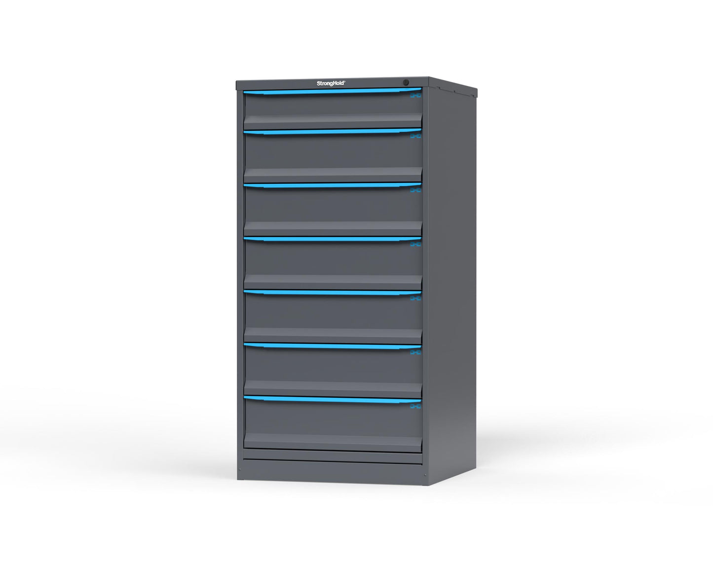 Modular Drawer 14 GA Storage Cabinet with 7 total drawers - 5" Drawers x1, 7" Drawers x6 - 3" Integrated Legs - 30 In. W x 29 In. D x 60 In H. - S3060-PPDAS-0701FS-5012