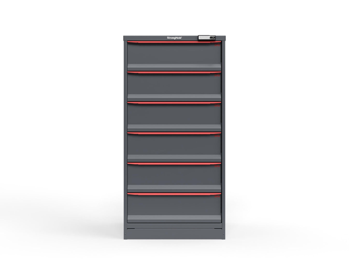 Modular Drawer 14 GA Storage Cabinet with 6 total drawers - 8" Drawers x6 - 3" Integrated Legs - 30 In. W x 29 In. D x 60 In H. - S3060-PPRAS-0604DS-3001