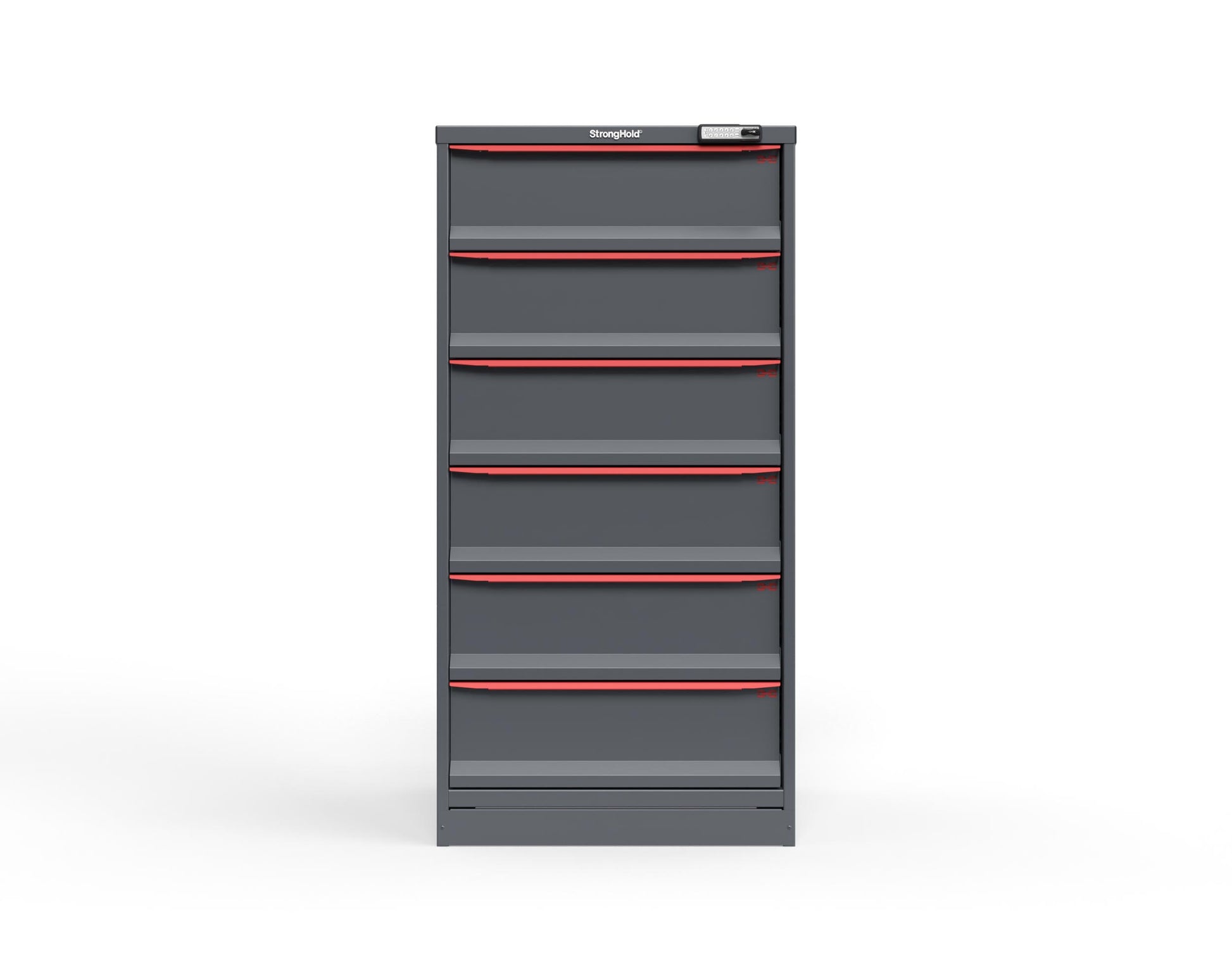Modular Drawer 14 GA Storage Cabinet with 6 total drawers - 8" Drawers x6 - 3" Integrated Legs - 30 In. W x 29 In. D x 60 In H. - S3060-PPRAS-0604DS-3001