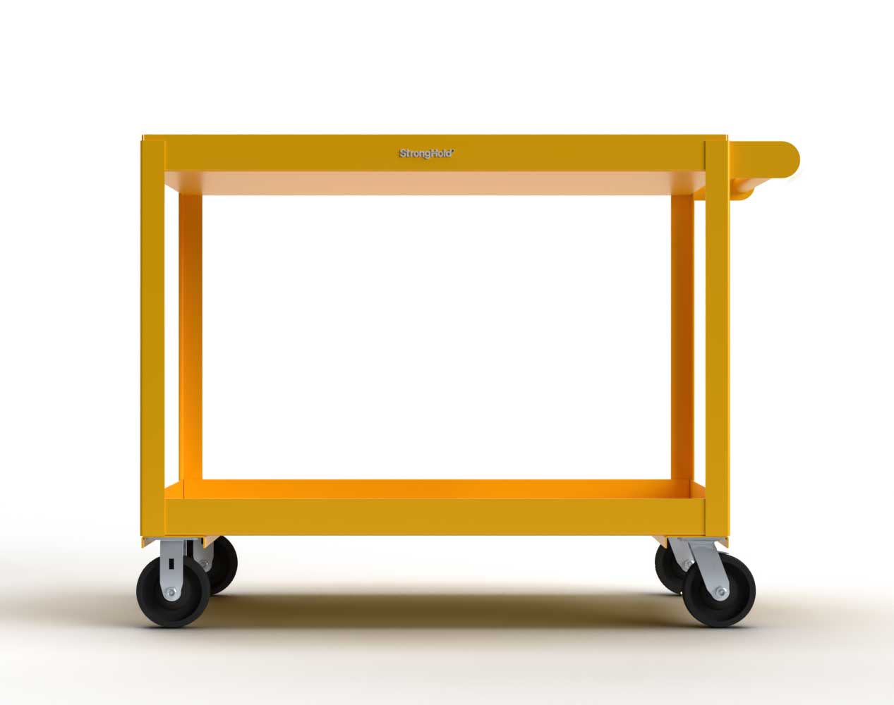 Extreme Duty 12 GA Mobile Service Cart with 12 GA Steel Top, 2 Shelves - 48 in. W x 32 in. D x 40 in. H