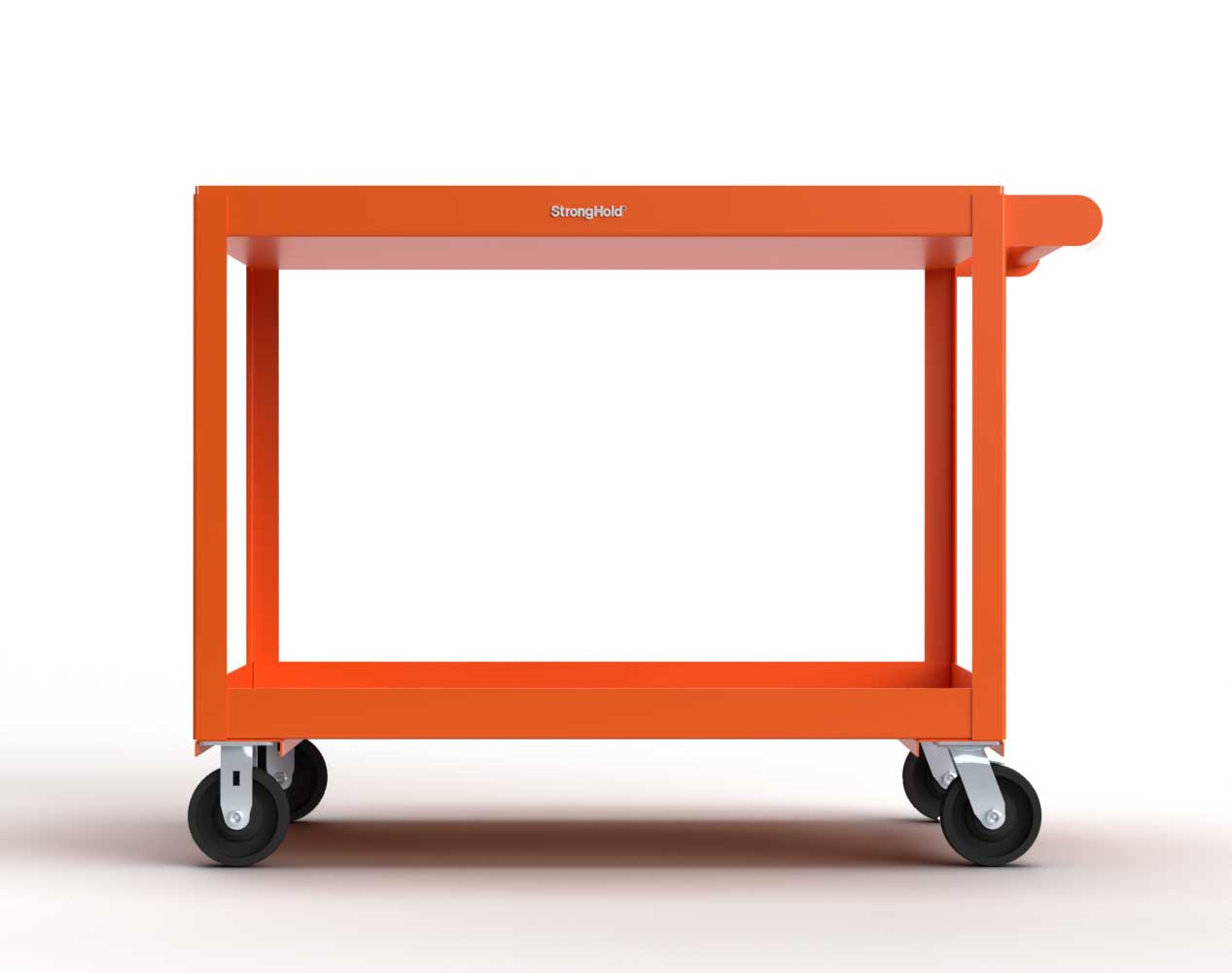 Extreme Duty 12 GA Mobile Service Cart with 12 GA Steel Top, 2 Shelves - 48 in. W x 32 in. D x 40 in. H