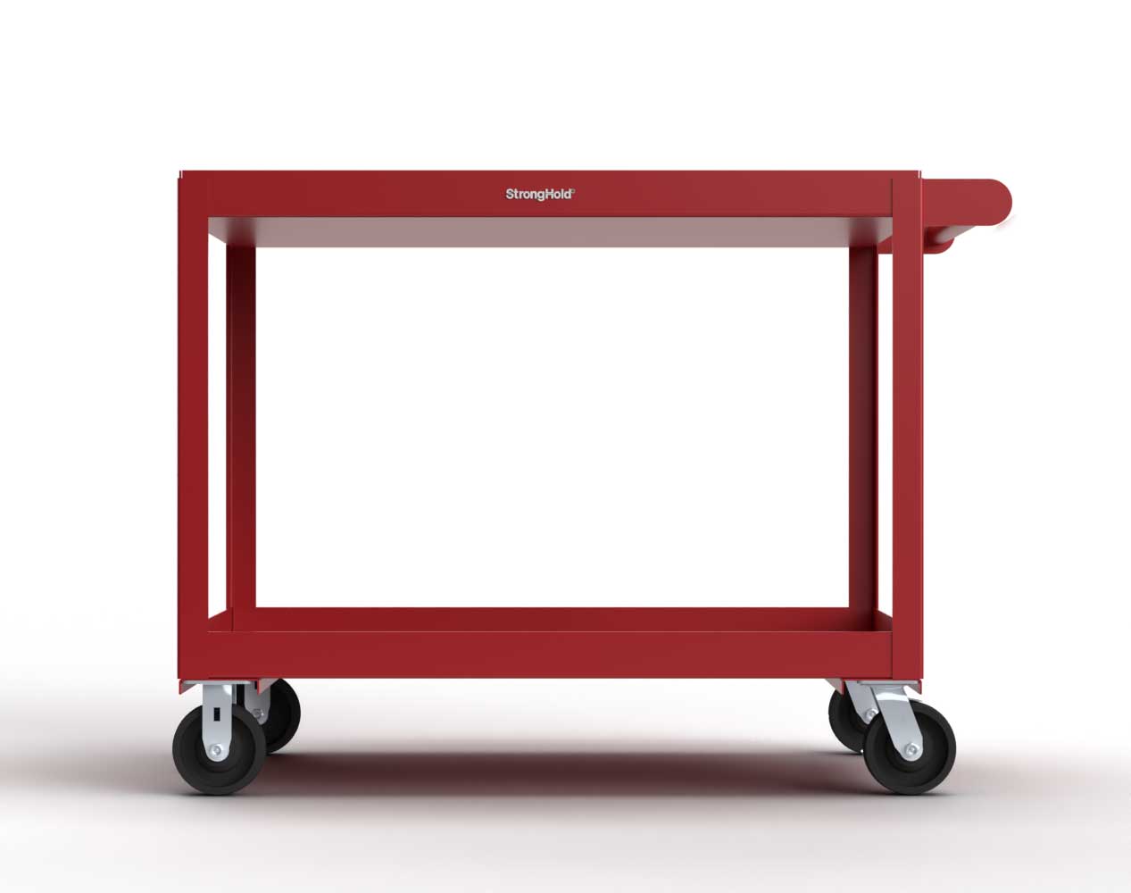 Extreme Duty 12 GA Mobile Service Cart with 12 GA Steel Top, 2 Shelves - 48 in. W x 32 in. D x 40 in. H