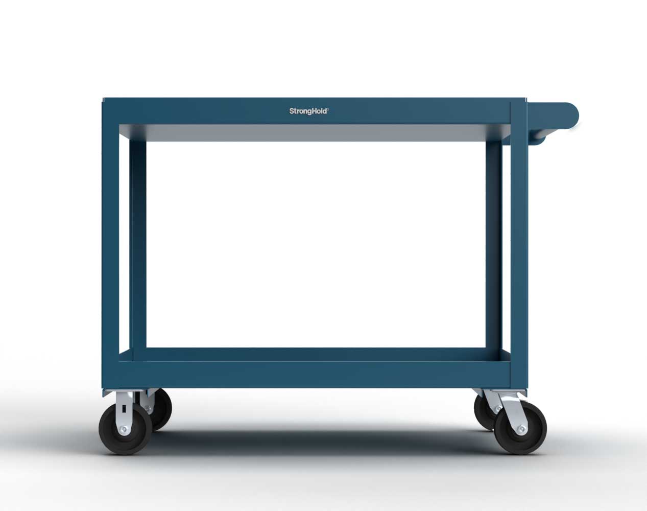 Extreme Duty 12 GA Mobile Service Cart with 12 GA Steel Top, 2 Shelves - 48 in. W x 32 in. D x 40 in. H