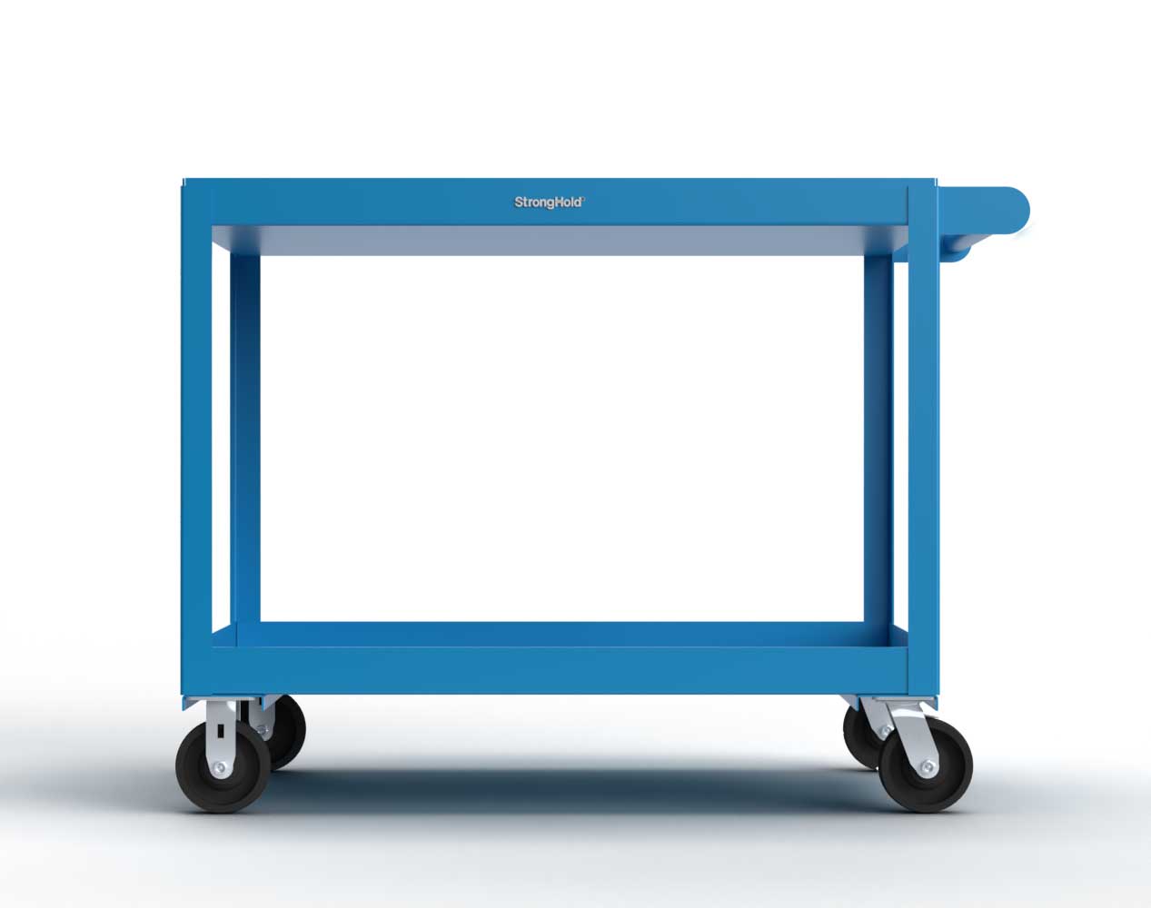 Extreme Duty 12 GA Mobile Service Cart with 12 GA Steel Top, 2 Shelves - 48 in. W x 32 in. D x 40 in. H