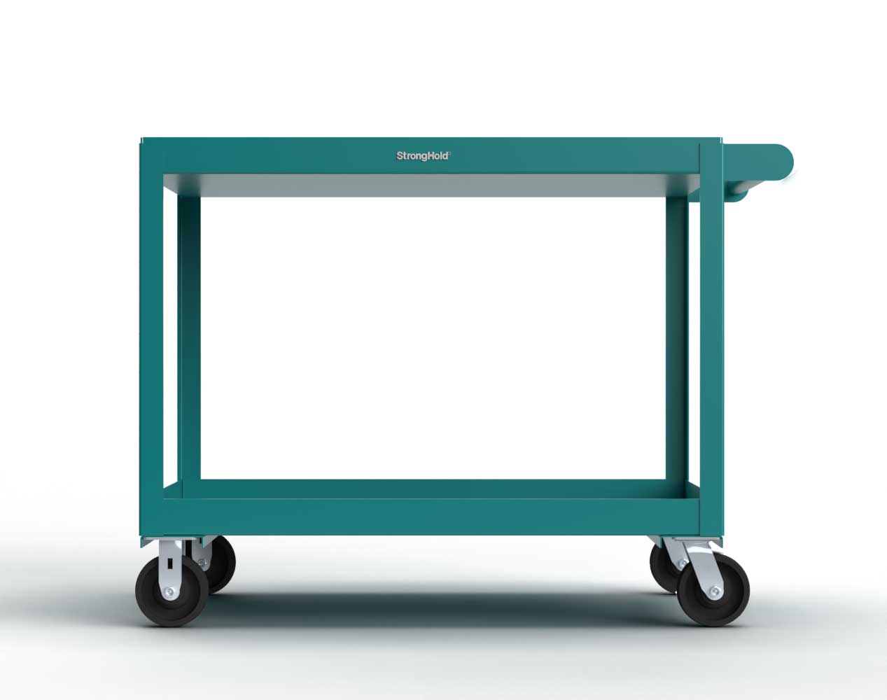 Extreme Duty 12 GA Mobile Service Cart with 12 GA Steel Top, 2 Shelves - 48 in. W x 32 in. D x 40 in. H