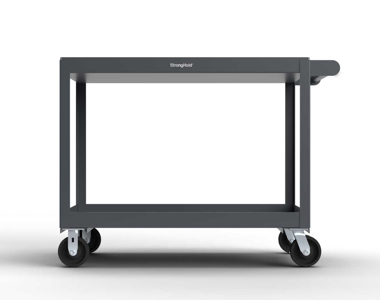 Extreme Duty 12 GA Mobile Service Cart with 12 GA Steel Top, 2 Shelves - 48 in. W x 32 in. D x 40 in. H