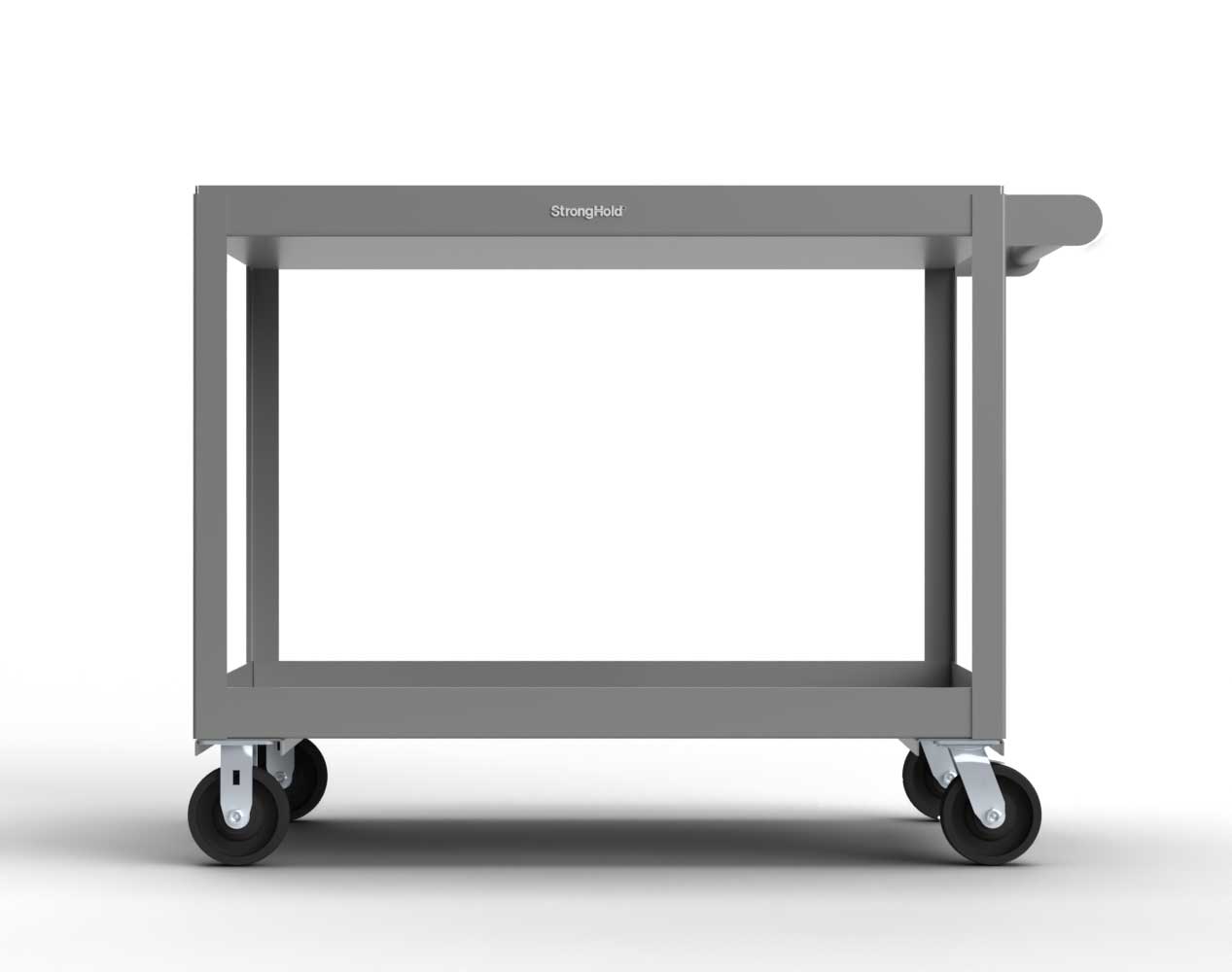 Extreme Duty 12 GA Mobile Service Cart with 12 GA Steel Top, 2 Shelves - 48 in. W x 32 in. D x 40 in. H