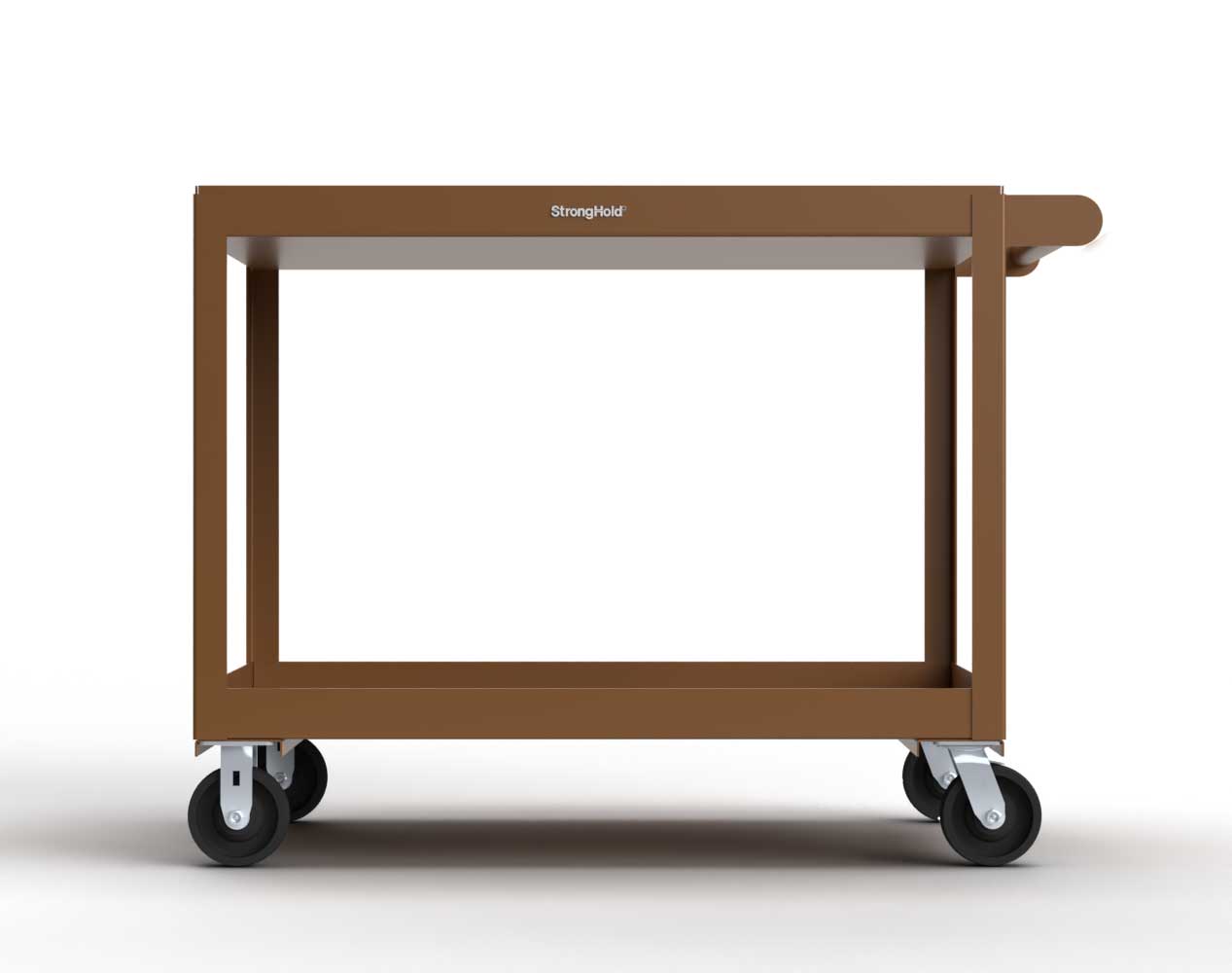 Extreme Duty 12 GA Mobile Service Cart with 12 GA Steel Top, 2 Shelves - 48 in. W x 32 in. D x 40 in. H