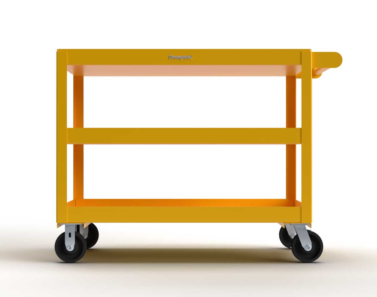 Extreme Duty 12 GA Mobile Service Cart with 12 GA Steel Top, 3 Shelves - 48 in. W x 32 in. D x 40 in. H