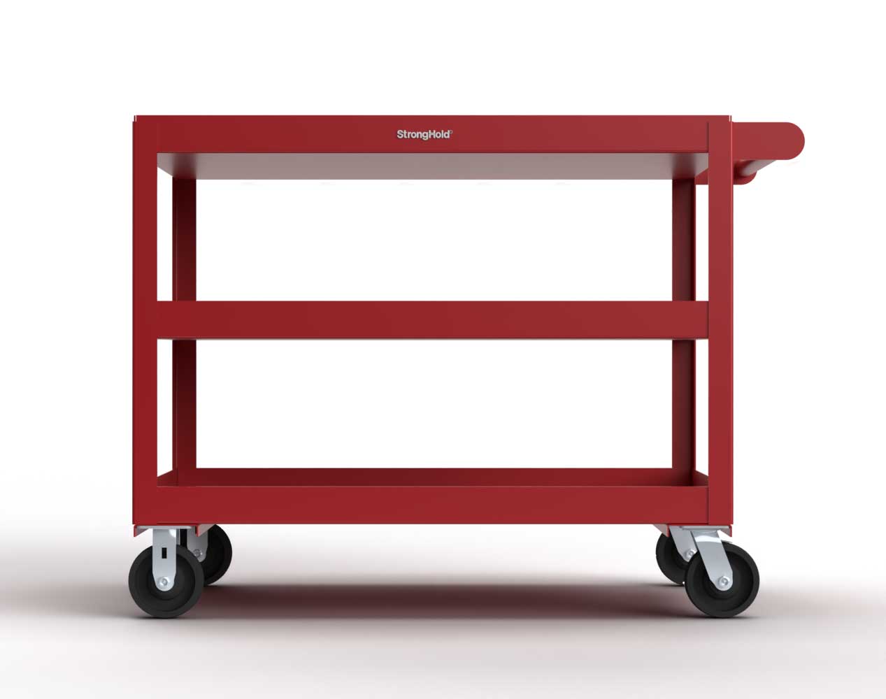Extreme Duty 12 GA Mobile Service Cart with 12 GA Steel Top, 3 Shelves - 48 in. W x 32 in. D x 40 in. H