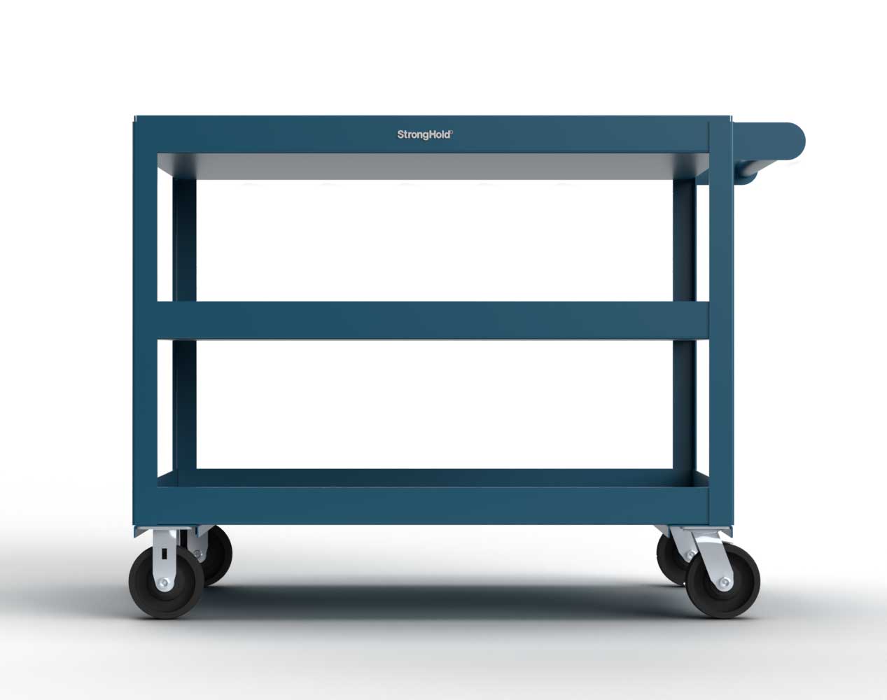 Extreme Duty 12 GA Mobile Service Cart with 12 GA Steel Top, 3 Shelves - 48 in. W x 32 in. D x 40 in. H