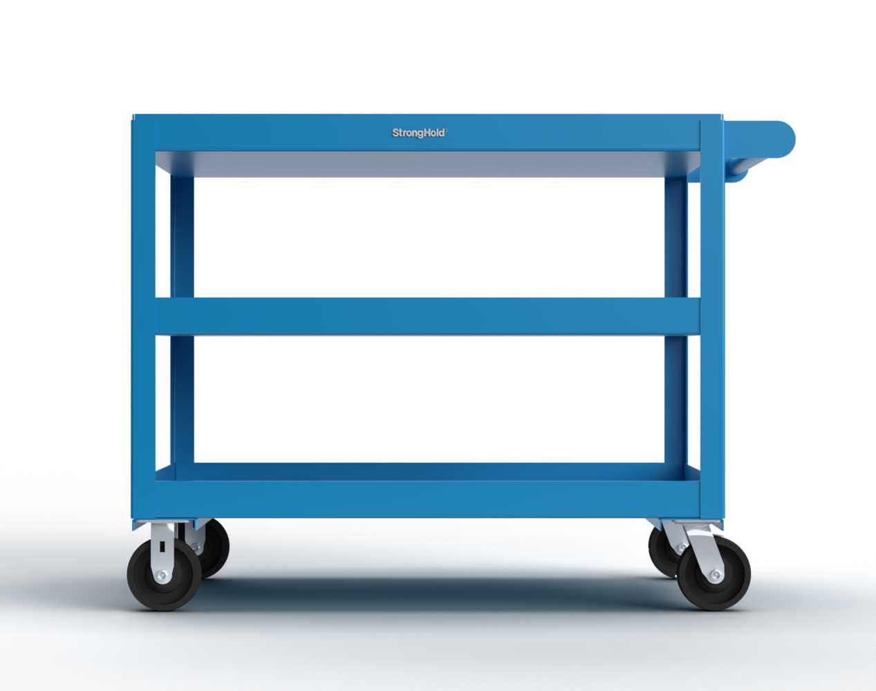 Extreme Duty 12 GA Mobile Service Cart with 12 GA Steel Top, 3 Shelves - 48 in. W x 32 in. D x 40 in. H