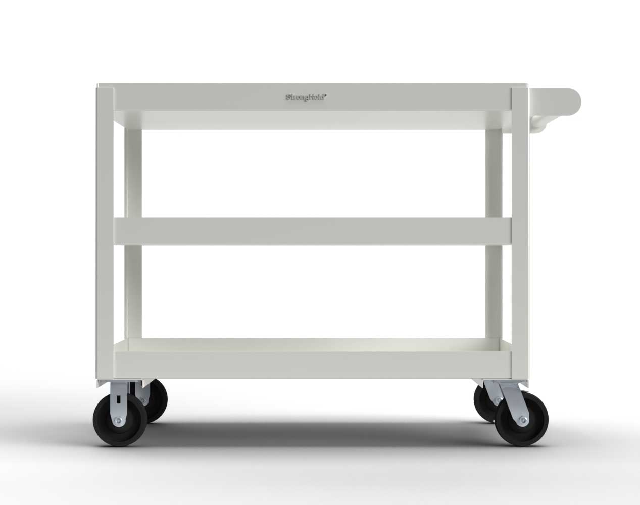 Extreme Duty 12 GA Mobile Service Cart with 12 GA Steel Top, 3 Shelves - 48 in. W x 32 in. D x 40 in. H