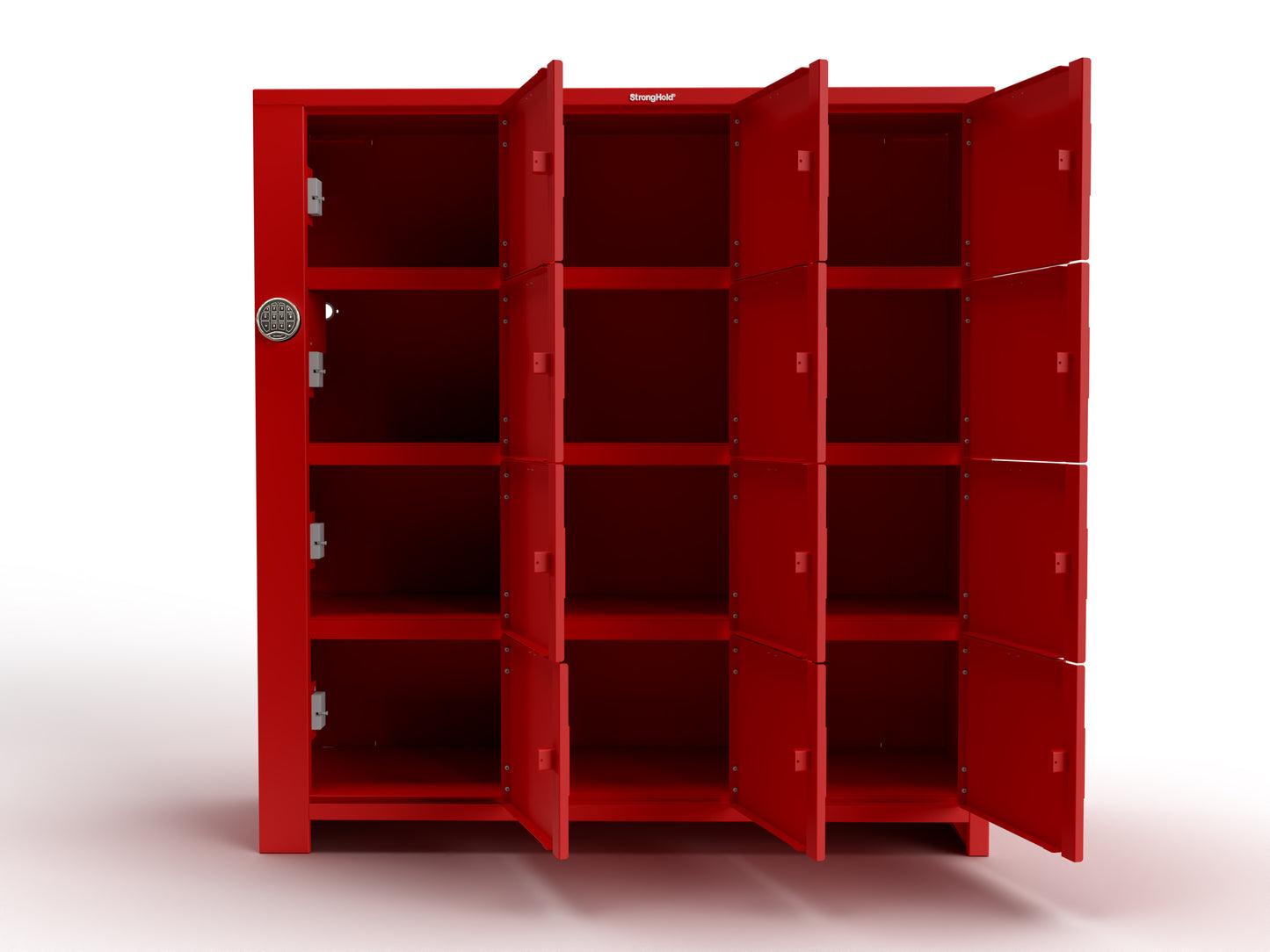 Extra Heavy Duty SIMPLE Locker - Single Input Multi-Point Locking Entry - Access Control Locker with 12 Solid Doors - 72" W x 24" D x 75" H