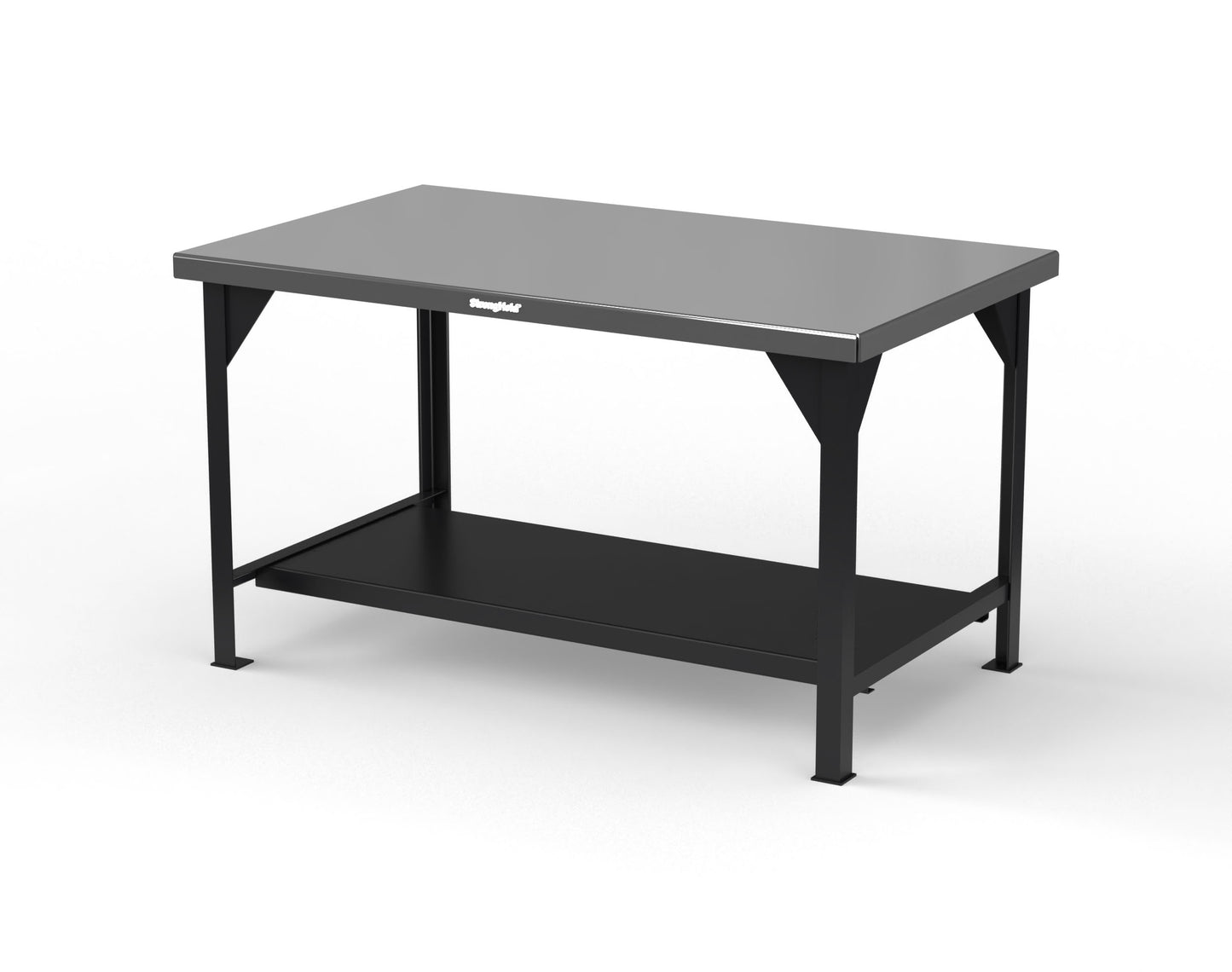 Extreme Duty 7 GA Shop Table with Stainless Steel Top, 1 Shelf - 60 In. W x 36 In. D x 34 In. H - T6036-SSTOP-7024 - T6036-SSTOP-9005