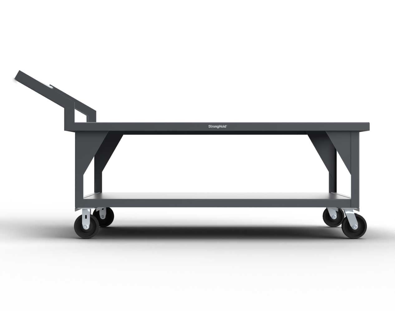 Extreme Duty 7 GA Mobile Shop Table with 1 Shelf - 72 In. W x 52 In. D x 38 In. H