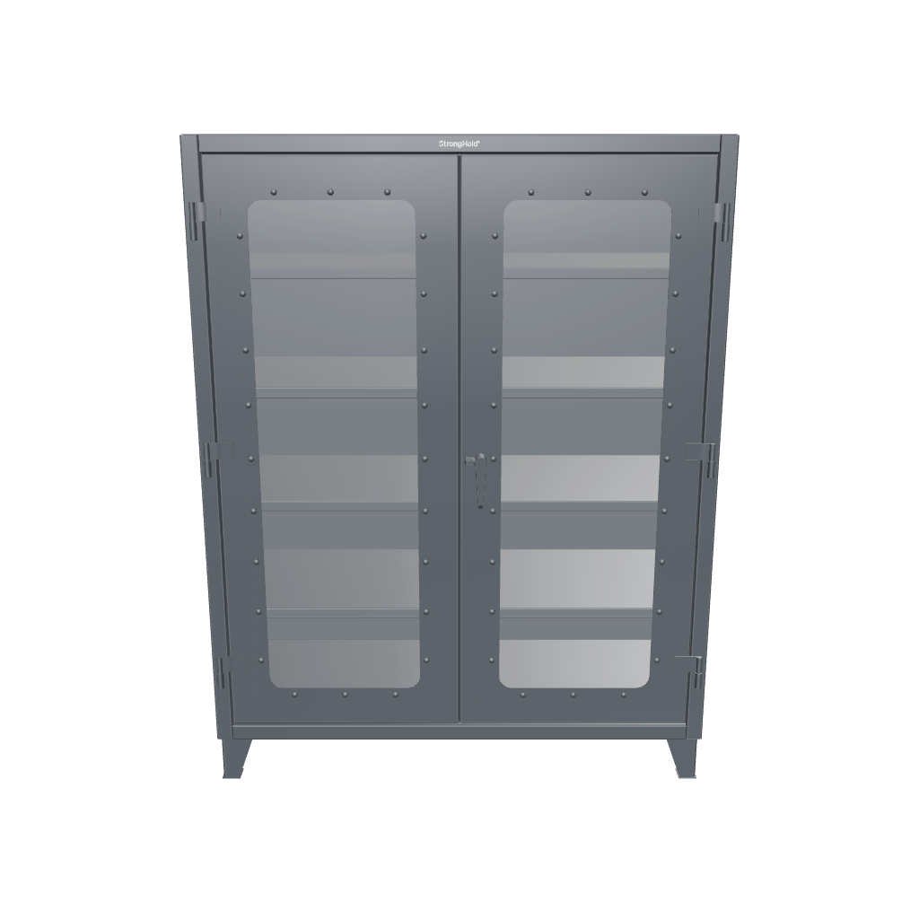 Extreme Duty 12 GA Clearview Cabinet with 4 Shelves - 60 In. W x 24 In. D x 78 In. H - 56-LD-244-7024
