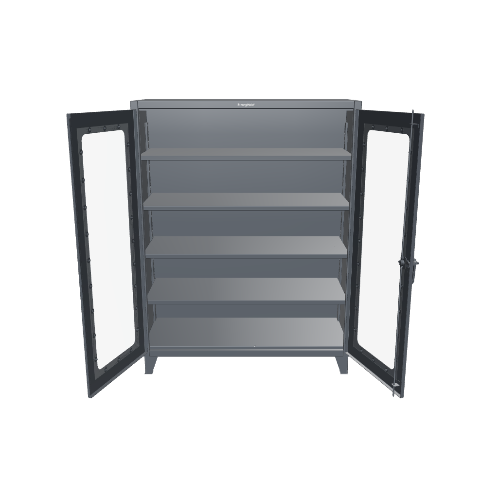Extreme Duty 12 GA Clearview Cabinet with 4 Shelves - 60 In. W x 24 In. D x 78 In. H - 56-LD-244-7024