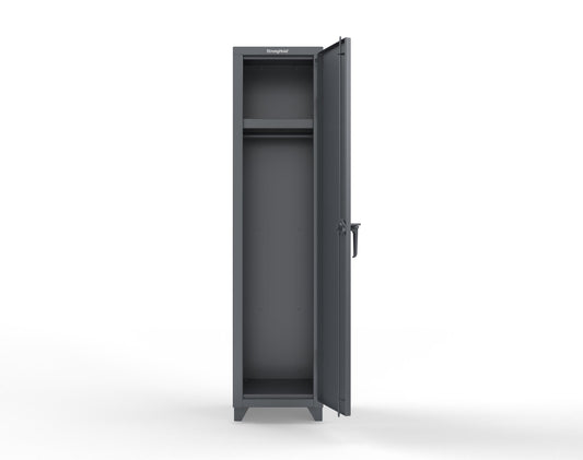 Extra Heavy Duty 14 GA Singler-Tier Locker with Shelf and Hanger Rod, 1 Compartment - 18 in. W x 18 in. D x 75 in. H - 1.66-1D-18-1T-L-7024