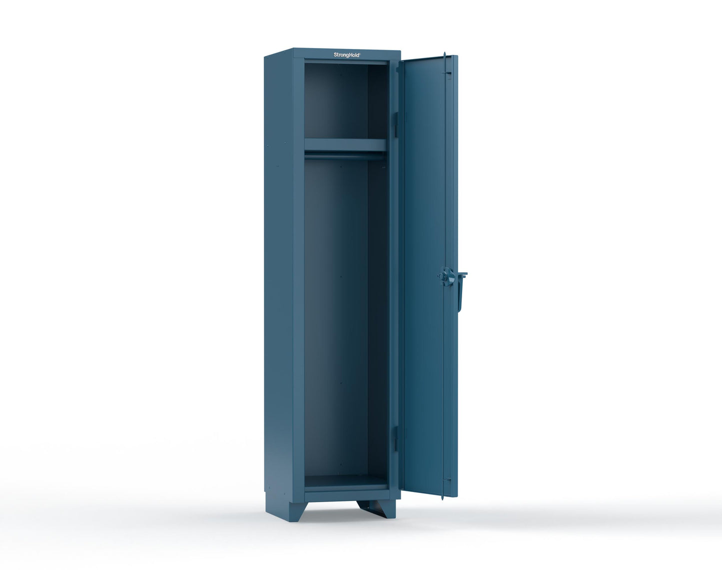 Extra Heavy Duty 14 GA Singler-Tier Locker with Shelf and Hanger Rod, 1 Compartment - 18 in. W x 18 in. D x 75 in. H - 1.66-1D-18-1T-L-5001