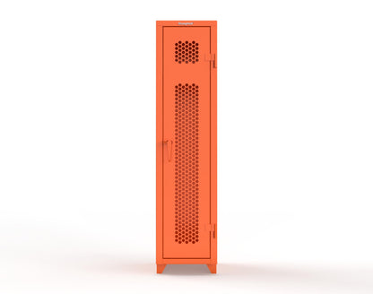 Extra Heavy Duty 14 GA Ventilated Single-Tier Locker with Shelf and Hanger Rod, 1 Compartment - 18 in. W x 18 in. D x 75 in. H - 1.66-1H-18-1T-L-2009