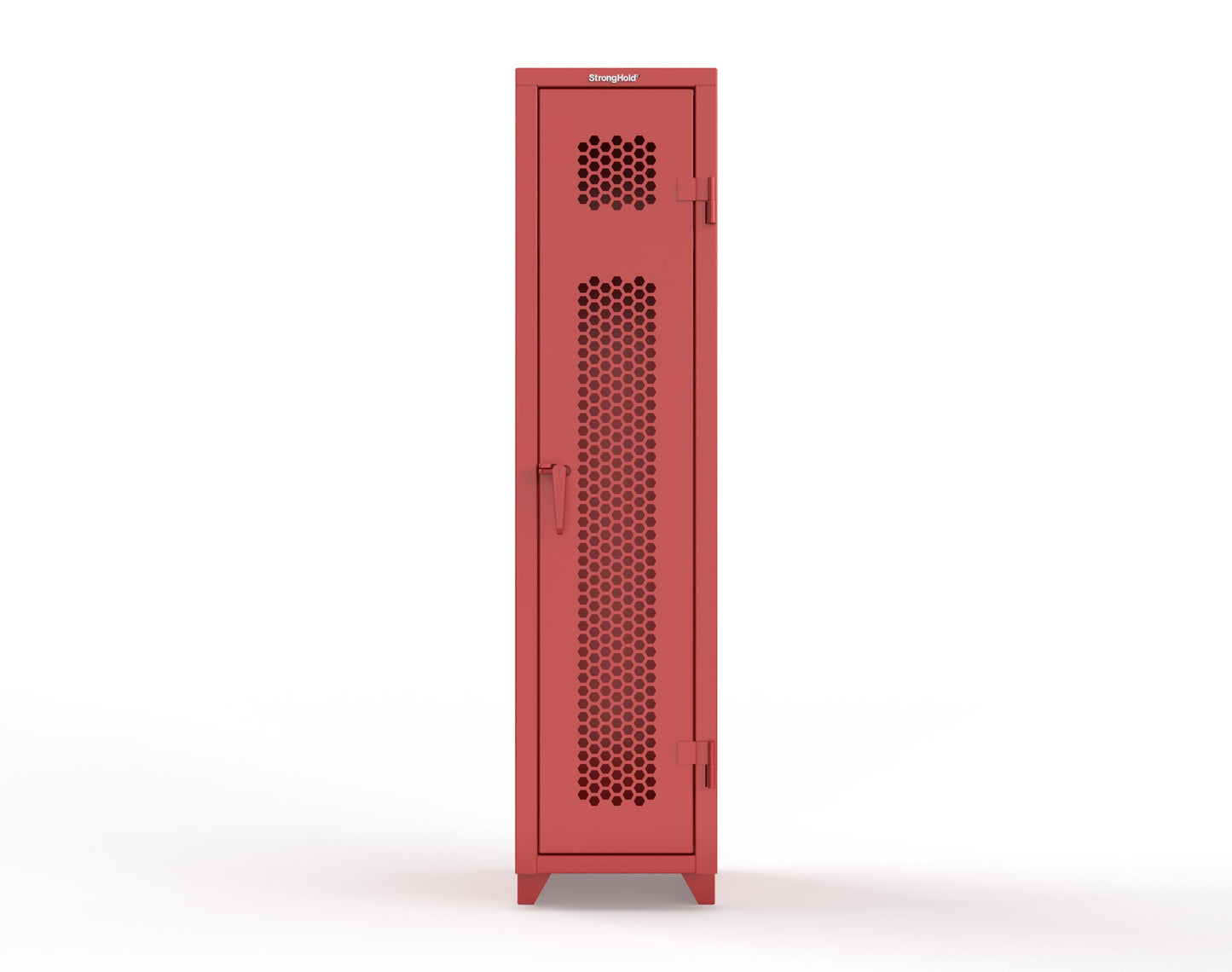 Extra Heavy Duty 14 GA Ventilated Single-Tier Locker with Shelf and Hanger Rod, 1 Compartment - 18 in. W x 18 in. D x 75 in. H - 1.66-1H-18-1T-L-3001