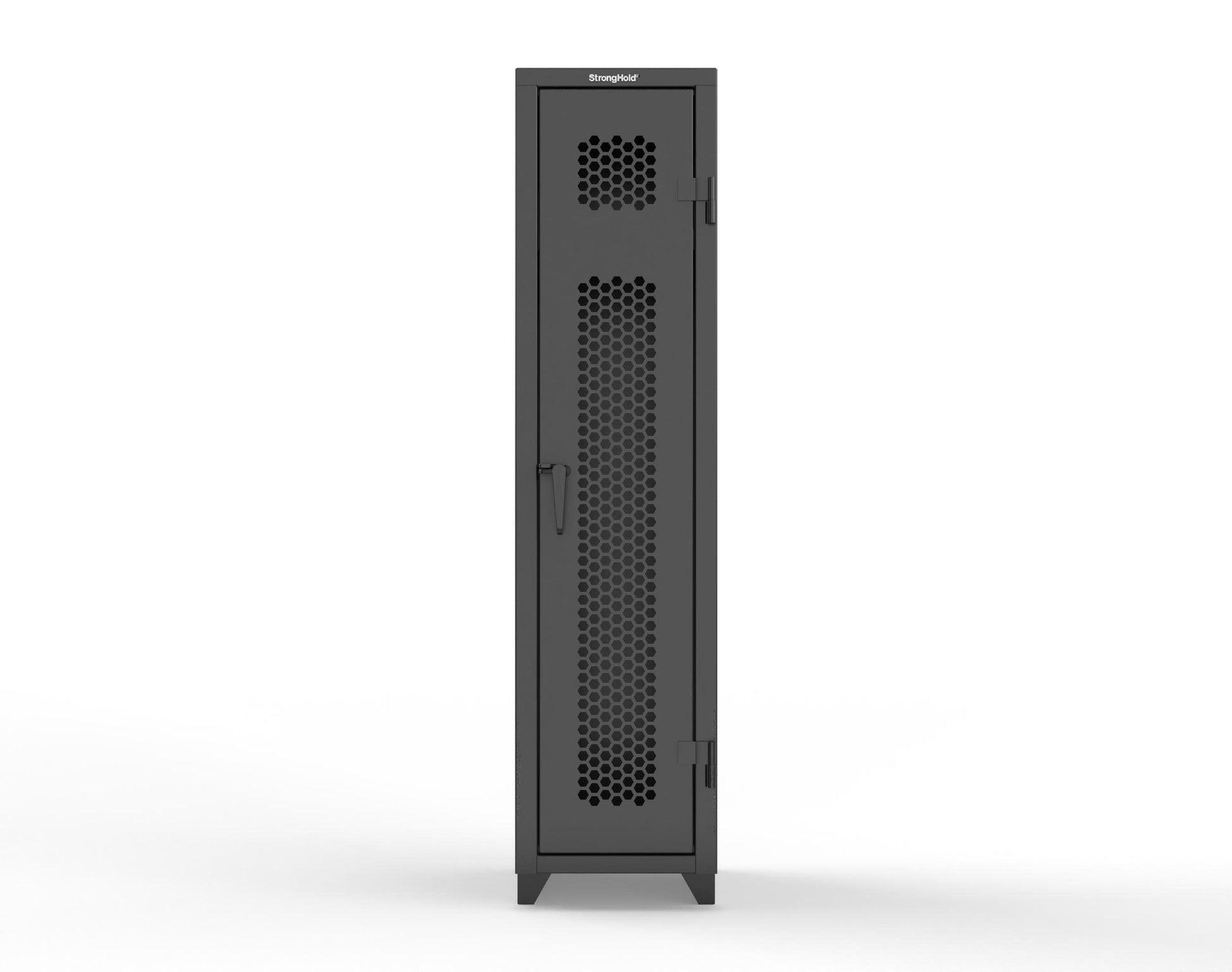 Extra Heavy Duty 14 GA Ventilated Single-Tier Locker with Shelf and Hanger Rod, 1 Compartment - 18 in. W x 18 in. D x 75 in. H - 1.66-1H-18-1T-L-9005