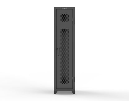 Extra Heavy Duty 14 GA Ventilated Single-Tier Locker with Shelf and Hanger Rod, 1 Compartment - 18 in. W x 18 in. D x 75 in. H - 1.66-1H-18-1T-L-9005
