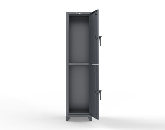 Extra Heavy Duty 14 GA Double-Tier Locker, 2 Compartments - 18 in. W x 18 in. D x 75 in. H - 1.66-2D-18-2T-L-7024