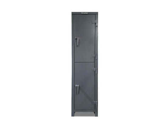 Extra Heavy Duty 14 GA Double-Tier Locker, 2 Compartments - 18 in. W x 18 in. D x 75 in. H - Outlet