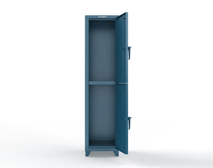 Extra Heavy Duty 14 GA Double-Tier Locker, 2 Compartments - 18 in. W x 18 in. D x 75 in. H - 1.66-2D-18-2T-L-5001