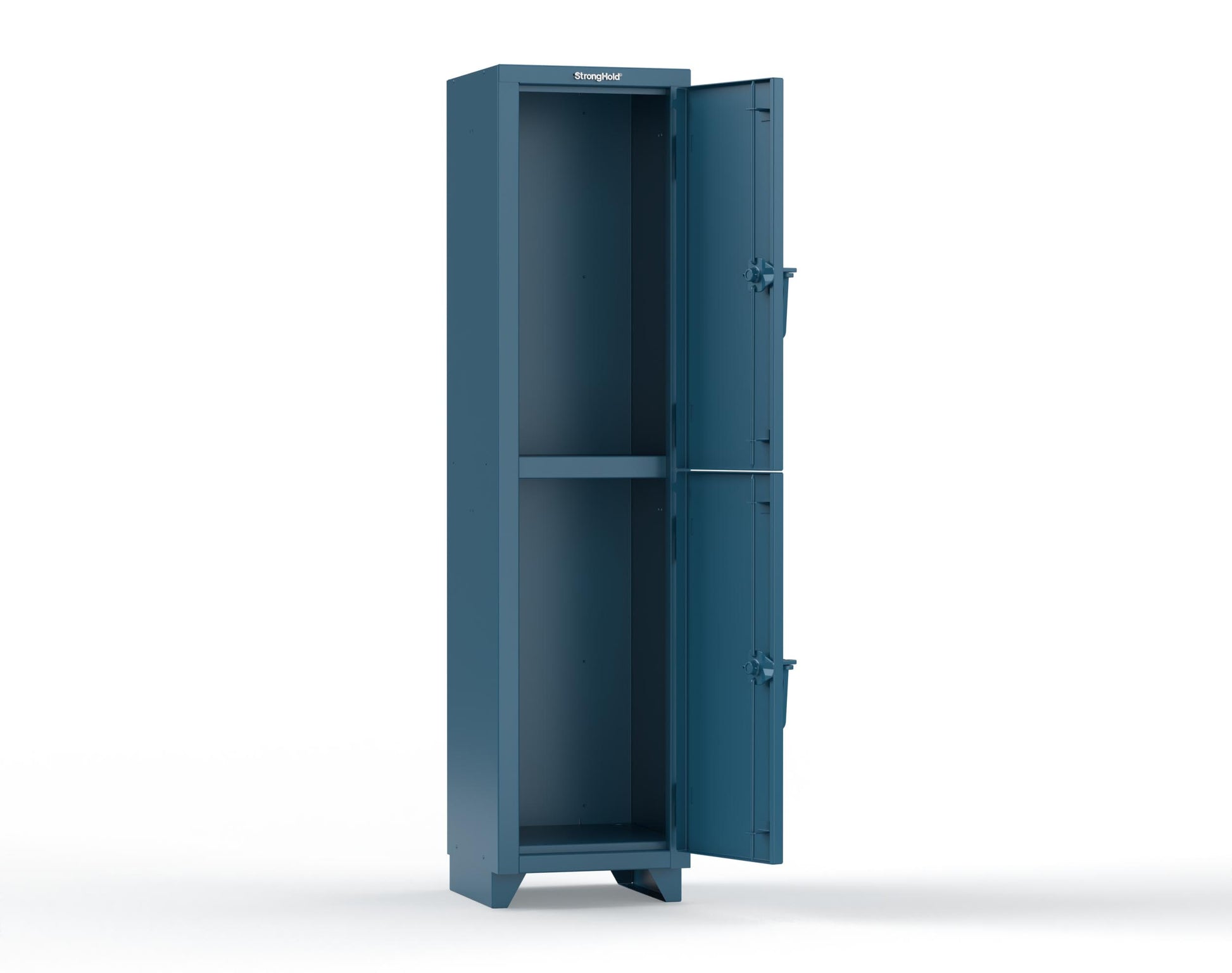 Extra Heavy Duty 14 GA Double-Tier Locker, 2 Compartments - 18 in. W x 18 in. D x 75 in. H - 1.66-2D-18-2T-L-5001