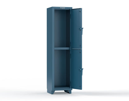 Extra Heavy Duty 14 GA Double-Tier Locker, 2 Compartments - 18 in. W x 18 in. D x 75 in. H - 1.66-2D-18-2T-L-5001