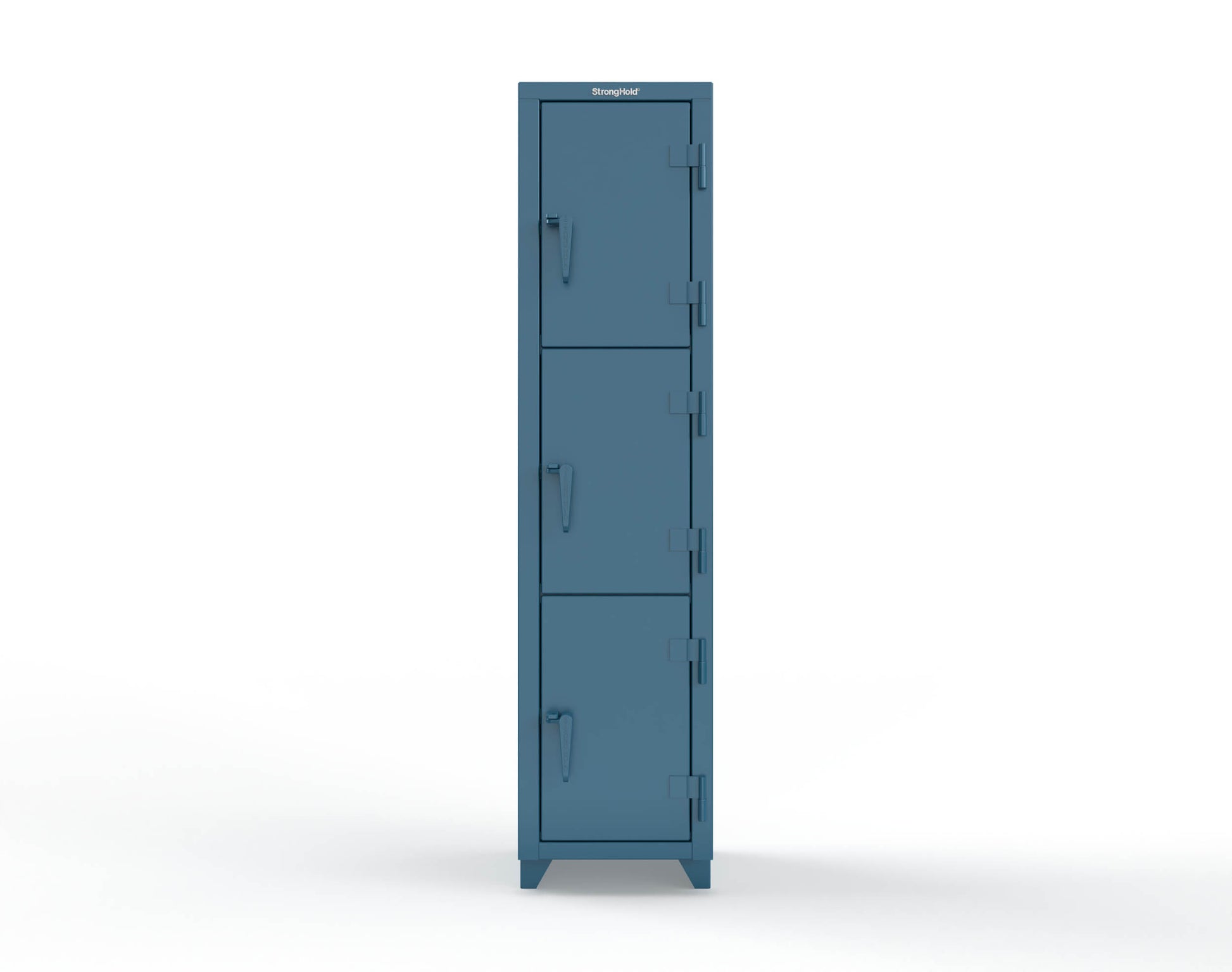 Extra Heavy Duty 14 GA Triple-Tier Locker, 3 Compartments - 18 in. W x 18 in. D x 75 in. H - 1.66-3D-18-3T-L-5001