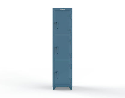 Extra Heavy Duty 14 GA Triple-Tier Locker, 3 Compartments - 18 in. W x 18 in. D x 75 in. H - 1.66-3D-18-3T-L-5001