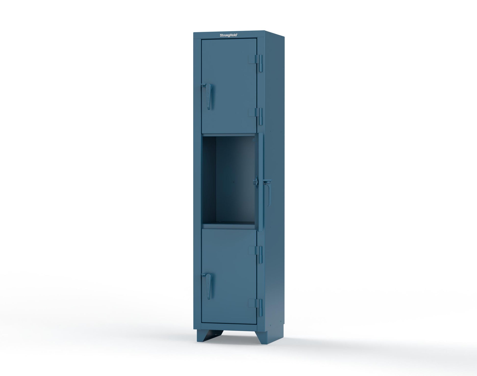 Extra Heavy Duty 14 GA Triple-Tier Locker, 3 Compartments - 18 in. W x 18 in. D x 75 in. H - 1.66-3D-18-3T-L-5001