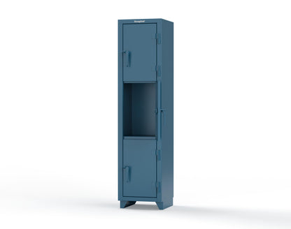 Extra Heavy Duty 14 GA Triple-Tier Locker, 3 Compartments - 18 in. W x 18 in. D x 75 in. H - 1.66-3D-18-3T-L-5001