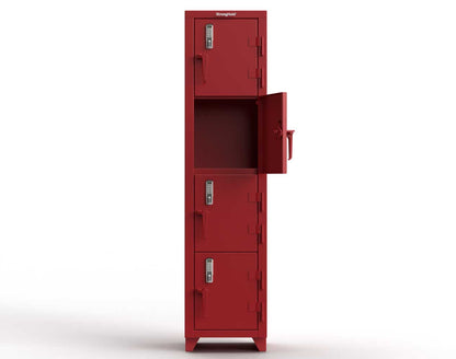 Extra Heavy Duty 14 GA 4-Tier Locker with Keyless Entry Lock, 4 Compartments - 18 in. W x 18 in. D x 75 in. H