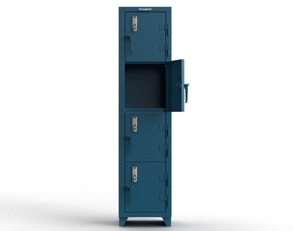 Extra Heavy Duty 14 GA 4-Tier Locker with Keyless Entry Lock, 4 Compartments - 18 in. W x 18 in. D x 75 in. H