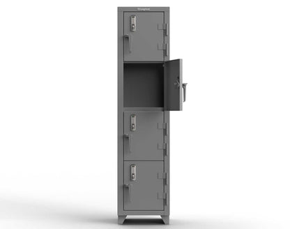 Extra Heavy Duty 14 GA 4-Tier Locker with Keyless Entry Lock, 4 Compartments - 18 in. W x 18 in. D x 75 in. H