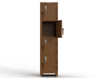 Extra Heavy Duty 14 GA 4-Tier Locker with Keyless Entry Lock, 4 Compartments - 18 in. W x 18 in. D x 75 in. H