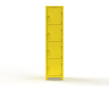 Extra Heavy Duty 14 GA 4-Tier Locker, 4 Compartments - 18 in. W x 18 in. D x 75 in. H - 1.66-4D-18-4T-L-1021