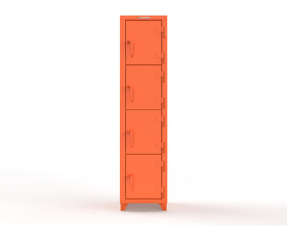 Extra Heavy Duty 14 GA 4-Tier Locker, 4 Compartments - 18 in. W x 18 in. D x 75 in. H - 1.66-4D-18-4T-L-2009