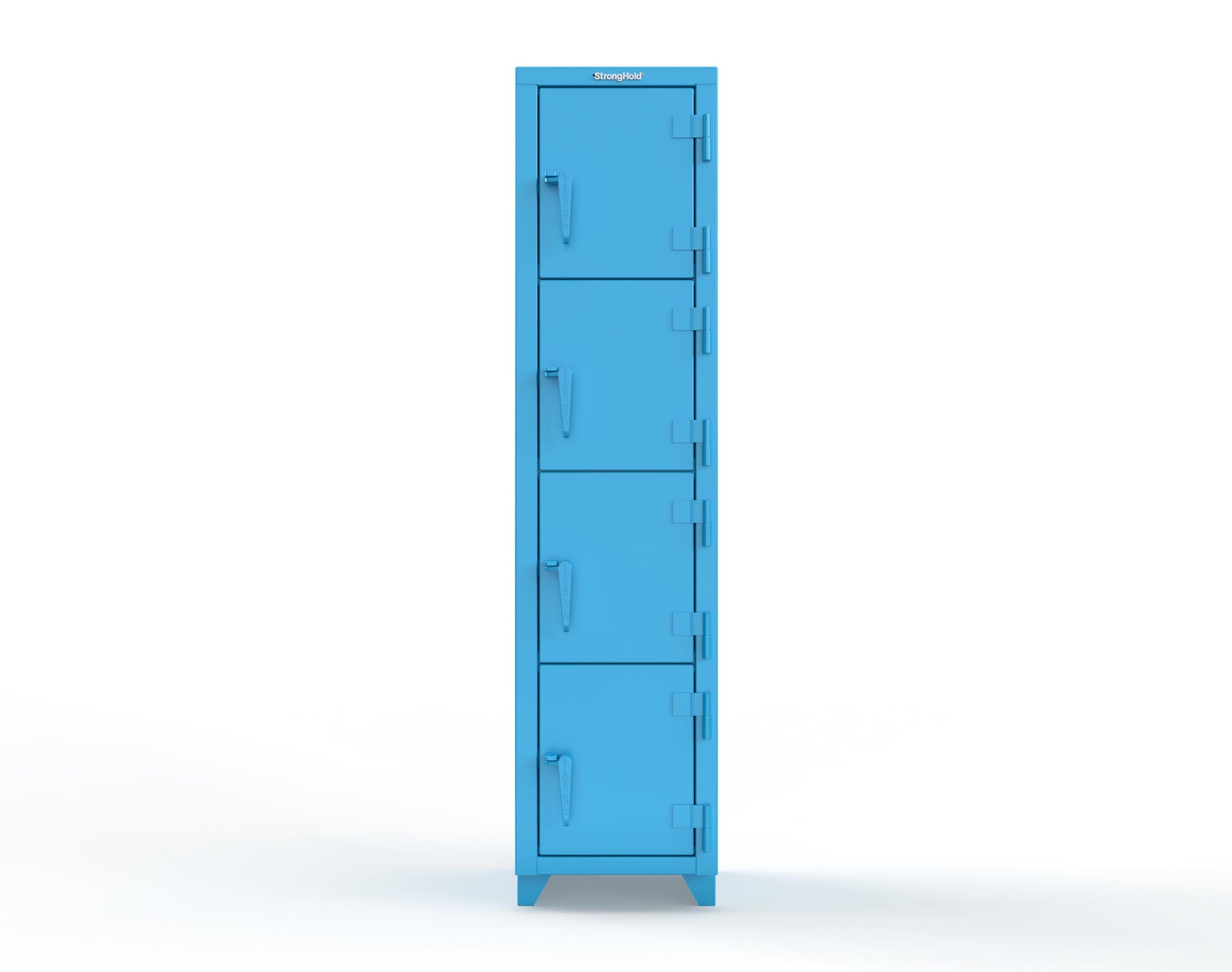 Extra Heavy Duty 14 GA 4-Tier Locker, 4 Compartments - 18 in. W x 18 in. D x 75 in. H - 1.66-4D-18-4T-L-5012